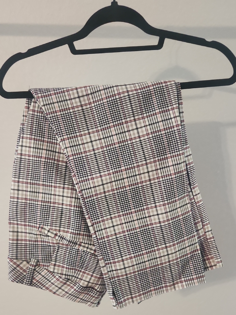 Plaid Lane Bryant Crop Pants Black, White & Pink 16 NWOT